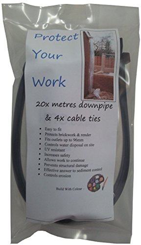 Temporary Downpipe 20m Long with Free Cable Ties Roof Repair Storm Damage