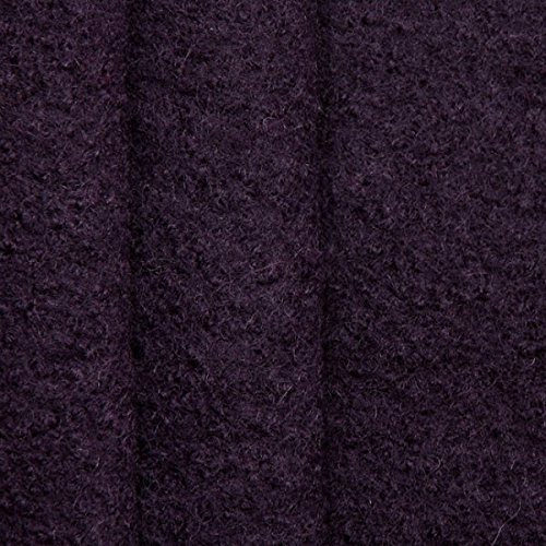 STOFFKONTOR Walkloden Wollstoff Meterware, 100% Wolle, Farbe Dunkel-Lila, Isolierend & Beidseitig verwendbar, 140 cm breit, 350 g/m²