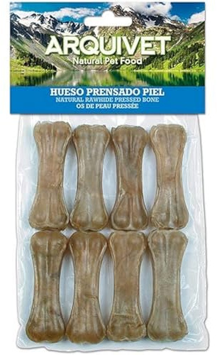 Arquivet, Ossa pressate Pelle, Snack per Cani, 8 cm (Borsa 8 pz)