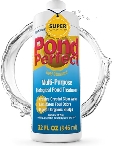 TLC PondPerfect Natural Pond Bacteria Treatment – Improves Clarity, Digests Sludge & Odors – Safe for Fish & Koi – Non-Chemical, Easy Liquid Dosing. 32 oz (946 ml).