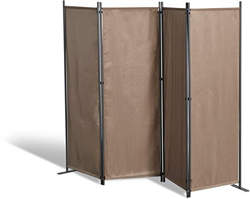 GRASEKAMP Qualität seit 1972 - Biombo de 4 Piezas, Panel de separación, protección Visual, Separador para balcón, Color marrón Pardo