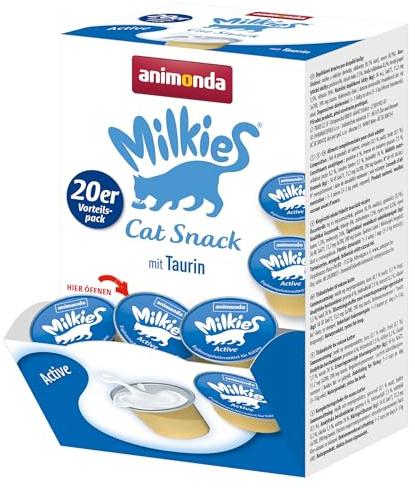 animonda Milkies Power, latte per gatti porzionato, Active, 4 x 20 capsule da 15 g