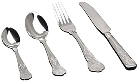 Genware TES-KG 18/0 Stainless Steel Kings Pattern Teaspoon, Pack of 12