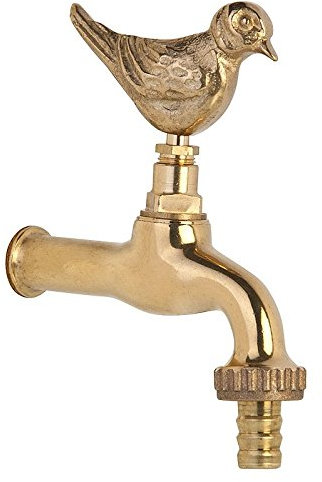 Hahn, Auslaufventil, Wasserhahn, Vogel, Messing poliert DN15