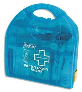 LABORATOIRE ESCULAPE Coffret premiers secours spécial bureaux avec support mural 15 à 20 personnes