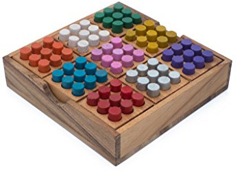 Sudoku Holz Brettspiele Holzspiele für Erwachsene - Steckspiel Denkspiel Geduldspiel Knobelspiel Sudoku Geschenk Logikspiel Spiele für 1 Person