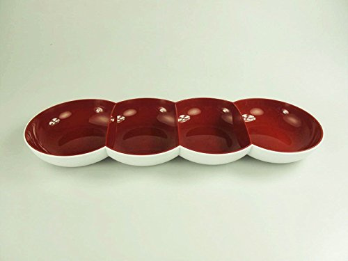 TUPPERWARE Allegra Perle Servierschalenquartett Servierschale rot-weiß 9768