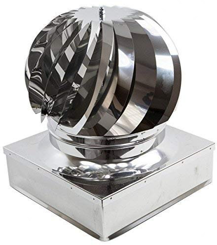 COMIGNOLO GIREVOLE ACCIAIO ZINCATO QUADRATO FUMAIOLO ASPIRATORE CANNE FUMARIE (cm 27 x 32)