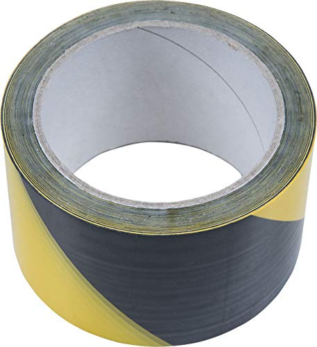 Connex Absperrband 50mmx66m - schwarz / gelb - Selbstklebend - UV-beständig & reißfest - Aus Polyethylen (PE) / Warnband / Flatterband / Markierungsband / Absperrungsband / DY2700595 | UV-beständig und reißfest – Aus Polyethylen (PE) – Warnband – Flatterband – Markierungsband – Absperrungsband – schwarz