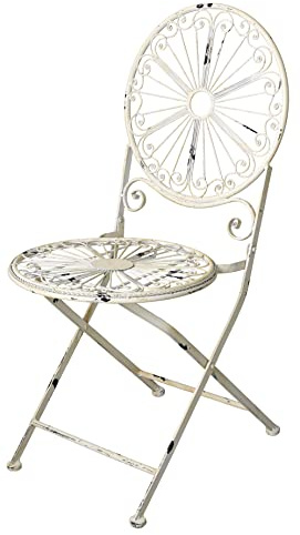 PALAZZO INT stålstol shabby chic trädgård hopfällbar stol vit järn trädgårdsstol