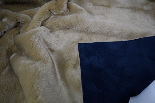 StoffBook nachtblau/dunkelbeige deluxe Wildleder/Fell Stoff Doubleface, für Bekleidung, Accessoires, Heimdeko, Nähen, Basteln, Mode, Handarbeit, kreative Projekte, vielseitig, langlebig, d178