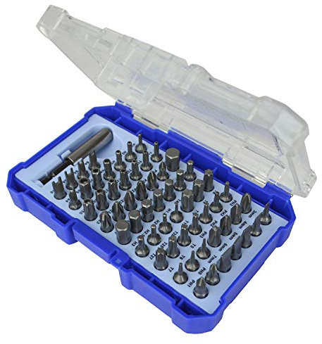 Faithfull FAISBSET61 61 Piece Screwdriver Bit Set including, slotted, Pozidriv, Phillips, Hex, Star (Torx), Tamperproof, Hex security and spanner drive. Plus 1/4in Magnetic Bit Adaptor