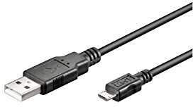 goobay 95735 Câble de données et de charge Micro USB Hi-Speed Câble, USB 2.0 mâle (type A) vers USB 2.0-Micro mâle (type B), noir, 0,3m