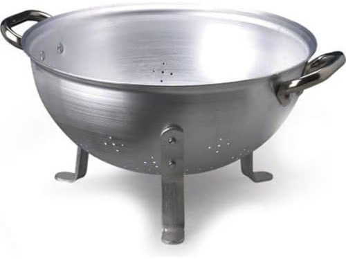 Pentole Agnelli PCMX01530 Colapasta con Piedi e Maniglie, Alluminio, Argento, 30 cm
