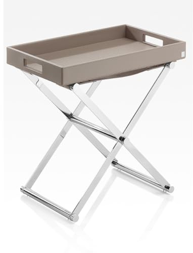 JOOP! HOMELINE, Beistelltisch klappbar mit Tablett L, Grau Chrom