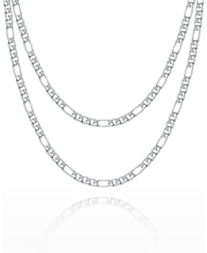 STERLL Herren-Kette aus massivem 925 Silber, ideal als Geschenk für Mann oder Freund, mit Schmuckbox