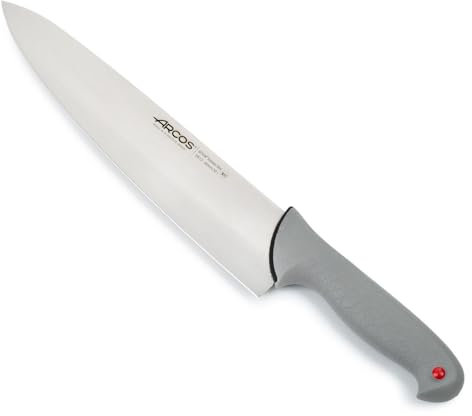 Arcos Couteau de Chef en Acier Nitrum avec Lame de 300 mm – Couteau de Cuisine Professionnel Polyvalent, Poignée Ergonomique en Polyoxyméthylène POM – Noir, Série Couleur Prof