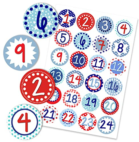 Papierdrachen 24 Adventskalender Zahlenaufkleber - Nr. 12 - Sticker 4 cm - zum Basteln und Dekorieren