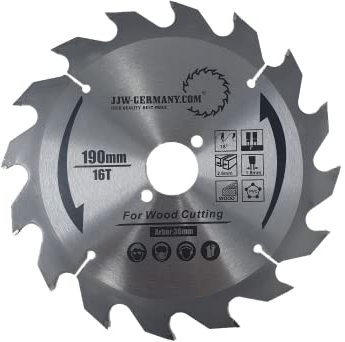 jjw-germany HM – Kreissägeblatt Sägeblatt 190 x 2,8 x 30 Z= 16 Wechselzahn speziell für Festo/Festool
