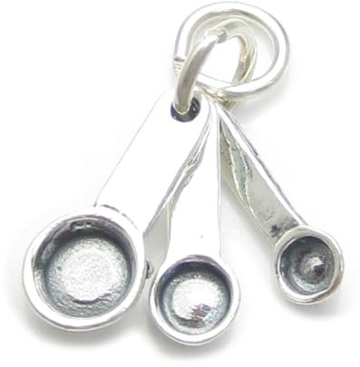 Set di 3 cucchiai dosatori charm in argento sterling .925 x 1 Misura Cucchiai