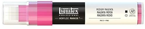 Liquitex 4610500 Professional Paint Marker, Acrylmarker mit hochpigmentierte Acrylfarbe auf Wasserbasis für den Innenbereich & Außenbereich, breite Spitze - Magenta mittel