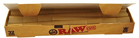 Raw 109mm vorgedrehte konische KS Hülsen 32 Stück Jointhülsen pre-rolled cones Joint ungebleicht