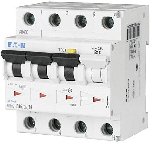 Eaton 170988 FI/LS, 16A, 30Ma, LS-Kennlinie-B, 3P+N, FI-Char: A