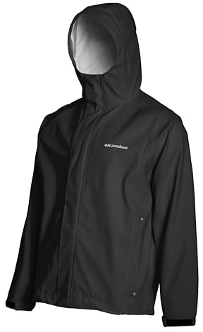 Grundens Men’s Neptune Commercial Fishing Jacket | Waterproof, Adjustable, Black, X-Large
