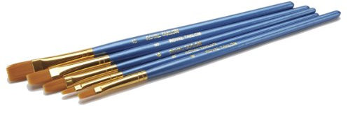 Royal Brush Pinsel-Set-Vorteilspack, Taklonborsten, Flachpinsel, Größen 2, 4, 6, 8, 10-5er Pack