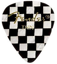 Fender Graphic Guitar Picks 351 Shape, Checker, Thin, 12-Pack