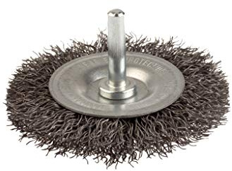 Lessmann 41012307 borstar D.I.Y-rundborstar med 6 mm skaft på kort Drm 50 x 8-10 mm ståltråd STA gew. 0,30 mm, flerfärgad