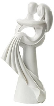 Brautpaar: Hochzeitspaar, 10 cm, weiß, moderner Stil, Polyresin