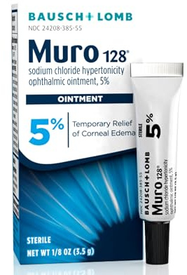 Muro 128 Ointment, Temporary Relief of Corneal Edema, Eye Care, Sodium Chloride Hypertonicity Ophthalmic 5% Ointment , 0.12 Oz