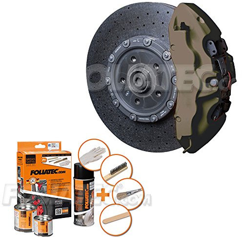 Foliatec 2189 Bremssattellack Combat Green Grün Matt SET für 4 Bremssattel Reiniger