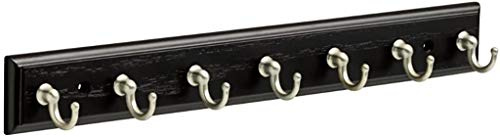 Franklin Brass Key Tidy (1-Pack) Black Key Holder 14 Wall Mount Key Rack 7 Key Hooks for Wall, Hallway, Entry Small Keychain Rail Organizer FBKEYT7-BSE-R