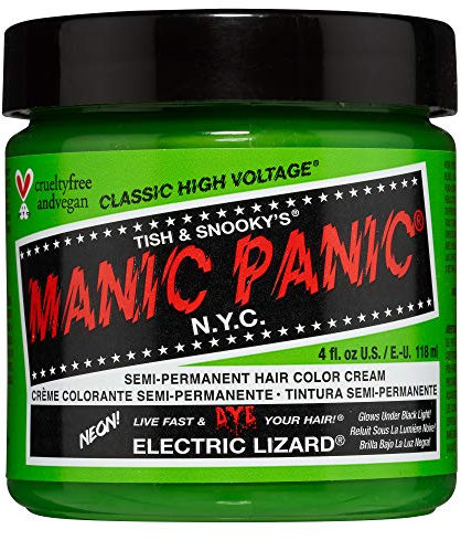 Manic Panic Electric Lizard Classic Creme, Vegan, Cruelty Free, Green Semi Permanent Hair Dye 118ml