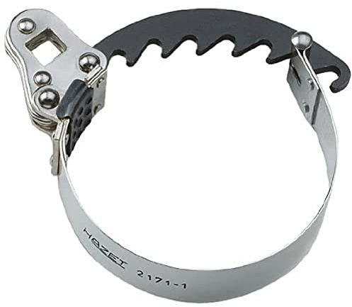 Hazet Ölfilterschlüssel 2171-1, 1/2 Zoll (12,5 mm) Vierkant, 80 – 110 mm | Antrieb 1/2 Zoll (12,5 mm) Vierkant hohl, Ø min 80 mm, Ø max 110 mm, Länge 160 mm, 222 g, Stahlband siebenfach verstellbar