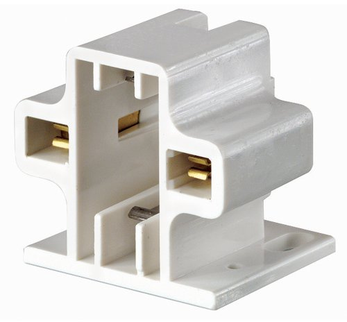 Leviton 26719-200 G23, G23-2 Base, 5W 7W 9W 2-Pin, Compact Fluorescent Lampholder, Horizontal, Screw-Down, Code, White Body by Leviton