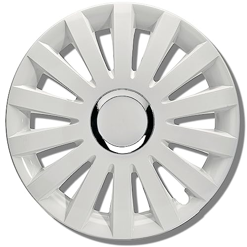 Albrecht 15 Zoll Radkappen weiss für Stahlfelgen - Sail Radzierblenden aus hochwertigem Kunststoff - Langlebige Radblenden in originaler Albrecht Verpackung - Made in EU