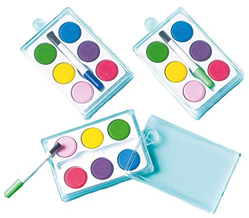 Amscan INT390182 - Malkästen, 12 Stück, 4,7 x 3,7 x 1,2 cm, Mitgebsel, Kindergeburtstag