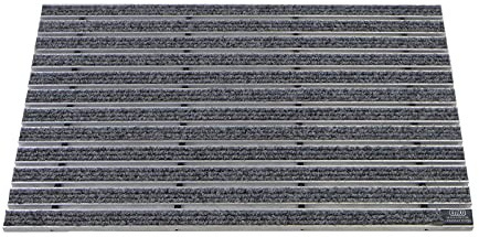 EMCO Eingangsmatte DIPLOMAT Rips hellgrau 12mm Fußmatte Schmutzfangmatte Fußabtreter Antirutschmatte, Größe:100x50cm