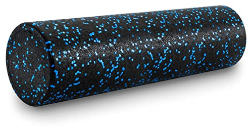 ProsourceFit High Density Foam Rollers 24 - inches Long, Firm Full Body Athletic Massage Tool for Back Stretching, Yoga, Pilates, Post Workout Muscle Recuperation, Black/Blue