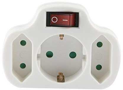 Multistecker Adapterstecker Schutzkontakt Verteiler Mehrfachstecker 3-fach 4-fach 2 fach (1 Schuko +2 Eurp und Schalter)