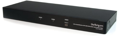 Startech.Com Switch Kvm USB DVI Dual Link 2 Porte Quad Monitor con Audio e Hub