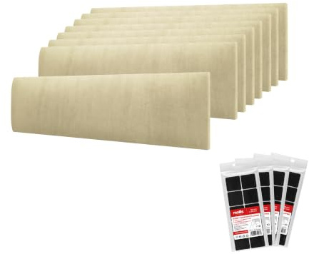 STEGU Panneau Mural 3D Rembourré 60x15cm Acoustique Lambris Lot 8 Beige