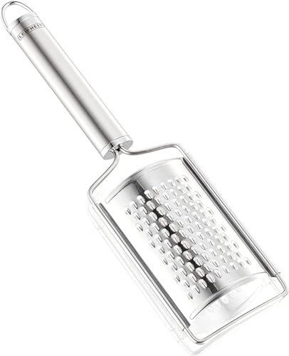 Leifheit Muskatreibe Sterling-Serie aus rostfreiem Edelstahl, Zester Reibe, auch für Parmesan geeignet, Muskatnuss Reibe, Ingwerreibe, Hobel mit praktischer Aufhängeöse, ideal zum Servieren am Tisch