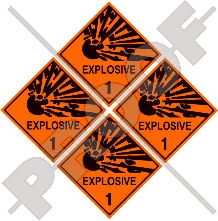 Explosive-Aufkleber, Explosionsgefahr, Sicherheitswarnung, 5,1 cm (50 mm), Vinyl-Sticker, 4 Stück