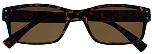 OPULIZE UV Reader Braune Schildpatt Sonnen-Leser Lesebrille UV400 Herren Frauen UVSR012 +2,00