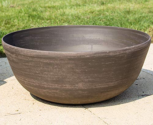Primrose Garden Cortina Wood Effect Resin Bowl Planter Plant Pot 23cm (9in)