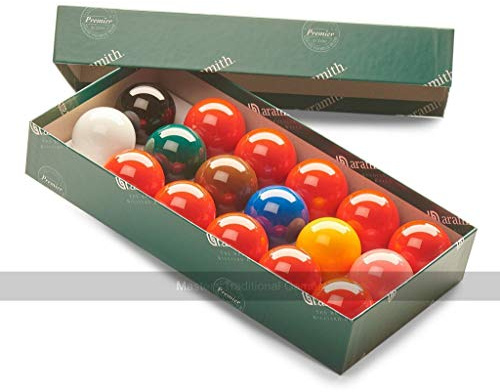 Aramith Snooker Balls (1 and 5/8 inch, 41mm, with 10 reds) by Aramith